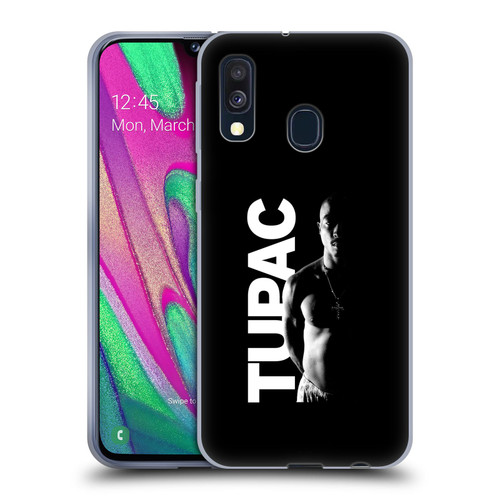 Tupac Shakur Key Art Black And White Soft Gel Case for Samsung Galaxy A40 (2019)