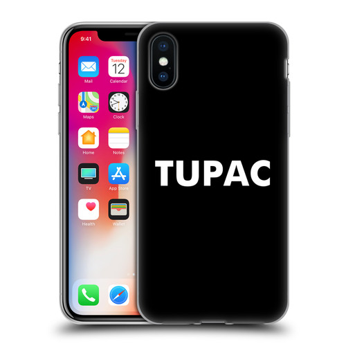 Tupac Shakur Logos Sans Serif Soft Gel Case for Apple iPhone X / iPhone XS