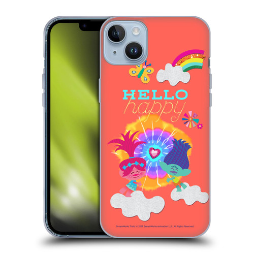 Trolls Graphics Poppy Branch Rainbow Soft Gel Case for Apple iPhone 14 Plus