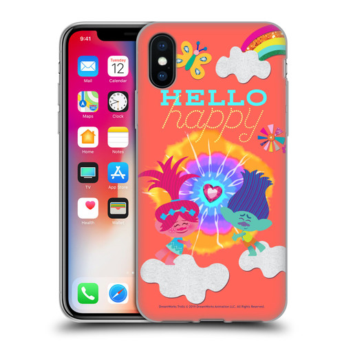 Trolls Graphics Poppy Branch Rainbow Soft Gel Case for Apple iPhone X / iPhone XS