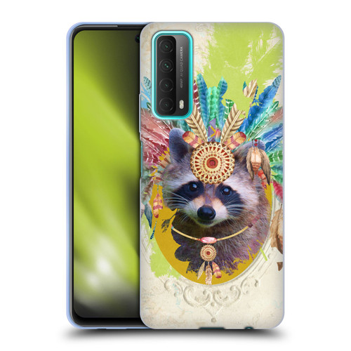 Duirwaigh Boho Animals Raccoon Soft Gel Case for Huawei P Smart (2021)