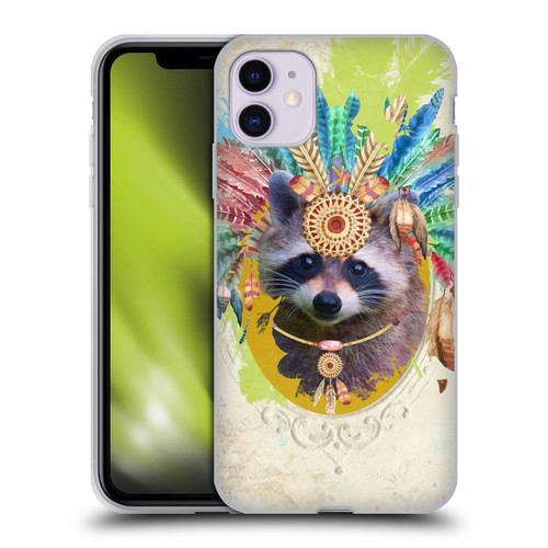 Duirwaigh Boho Animals Raccoon Soft Gel Case for Apple iPhone 11