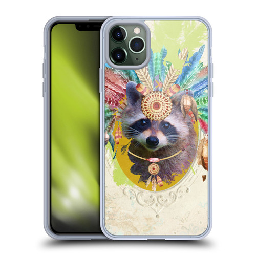 Duirwaigh Boho Animals Raccoon Soft Gel Case for Apple iPhone 11 Pro Max