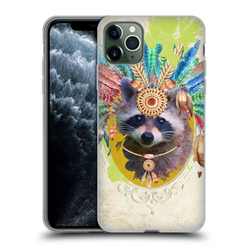 Duirwaigh Boho Animals Raccoon Soft Gel Case for Apple iPhone 11 Pro Max