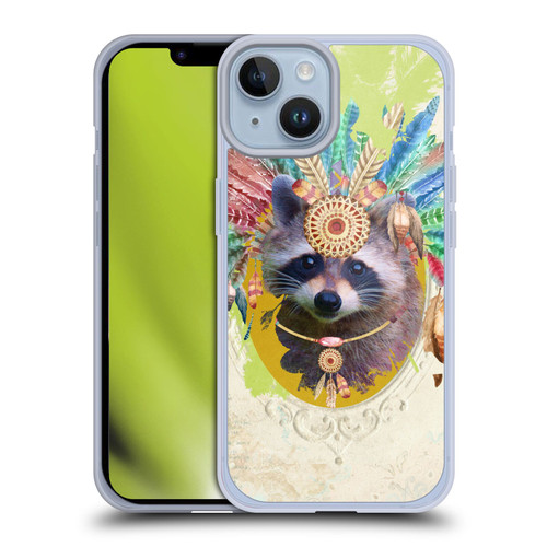 Duirwaigh Boho Animals Raccoon Soft Gel Case for Apple iPhone 14