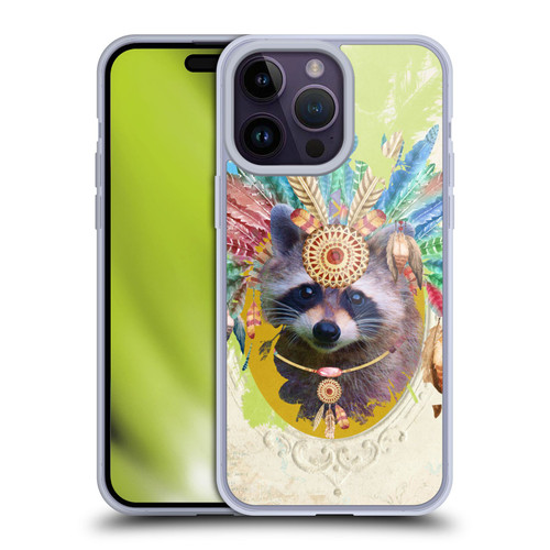 Duirwaigh Boho Animals Raccoon Soft Gel Case for Apple iPhone 14 Pro Max & MagSafe