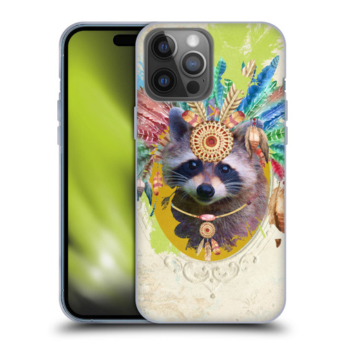 Duirwaigh Boho Animals Raccoon Soft Gel Case for Apple iPhone 14 Pro Max