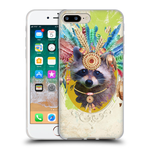 Duirwaigh Boho Animals Raccoon Soft Gel Case for Apple iPhone 7 Plus / iPhone 8 Plus