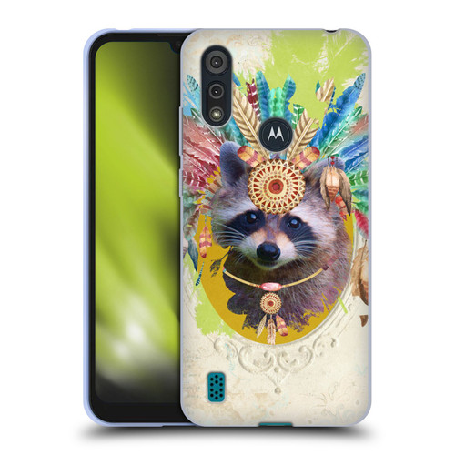 Duirwaigh Boho Animals Raccoon Soft Gel Case for Motorola Moto E6s (2020)