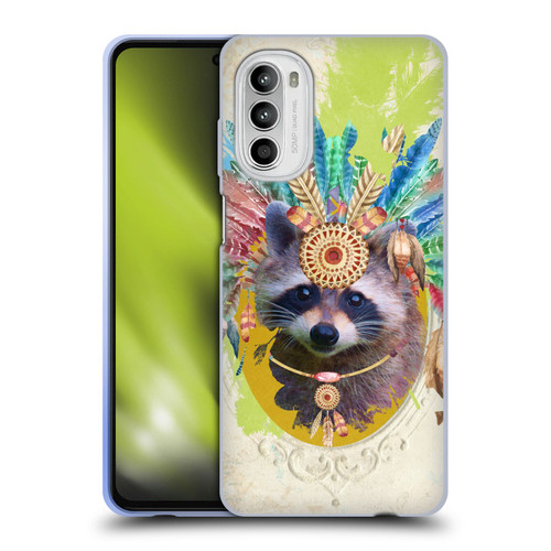 Duirwaigh Boho Animals Raccoon Soft Gel Case for Motorola Moto G52