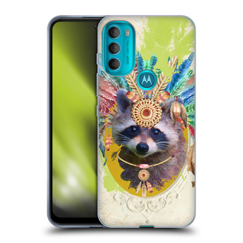 Duirwaigh Boho Animals Raccoon Soft Gel Case for Motorola Moto G71 5G