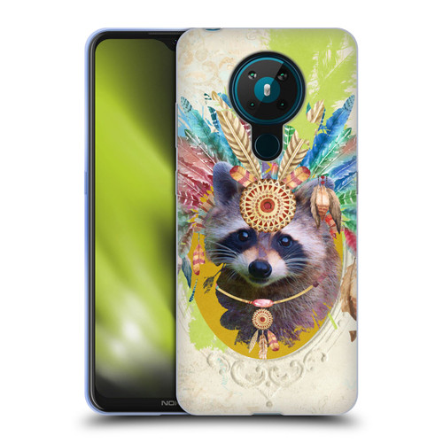 Duirwaigh Boho Animals Raccoon Soft Gel Case for Nokia 5.3