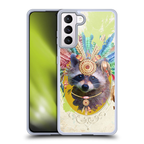 Duirwaigh Boho Animals Raccoon Soft Gel Case for Samsung Galaxy S21+ 5G