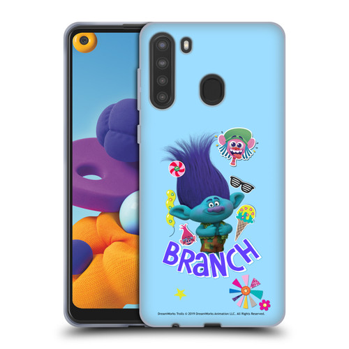 Trolls Graphics Branch Soft Gel Case for Samsung Galaxy A21 (2020)