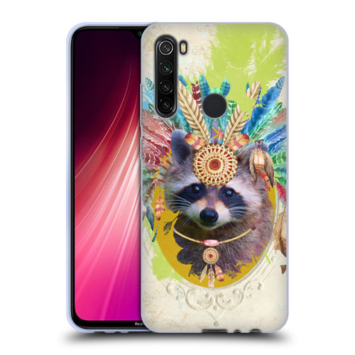 Duirwaigh Boho Animals Raccoon Soft Gel Case for Xiaomi Redmi Note 8T