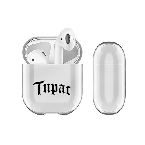 Tupac Shakur Logos Old English Text Clear Hard Crystal Cover for Apple AirPods 1 1st Gen / 2 2nd Gen Charging Case