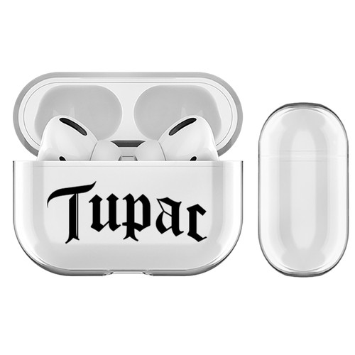 Tupac Shakur Logos Old English Text Clear Hard Crystal Cover for Apple AirPods Pro Charging Case