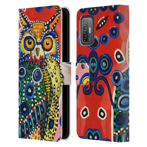 Mad Dog Art Gallery Animals Owl Leather Book Wallet Case Cover For HTC Desire 21 Pro 5G