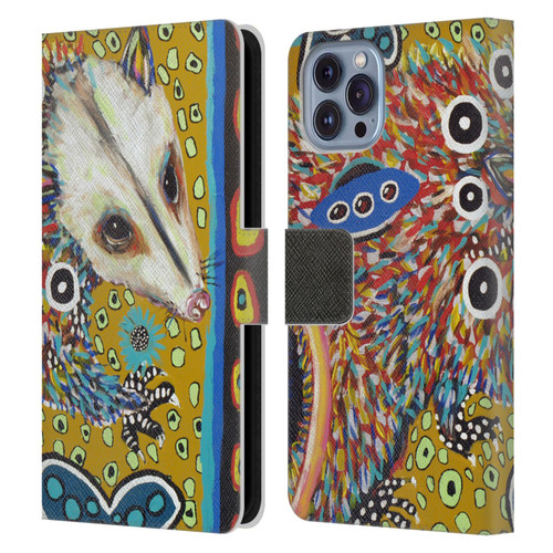 Mad Dog Art Gallery Animals Possum Leather Book Wallet Case Cover For Apple iPhone 14