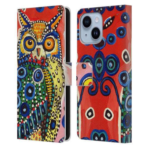 Mad Dog Art Gallery Animals Owl Leather Book Wallet Case Cover For Apple iPhone 14 Plus