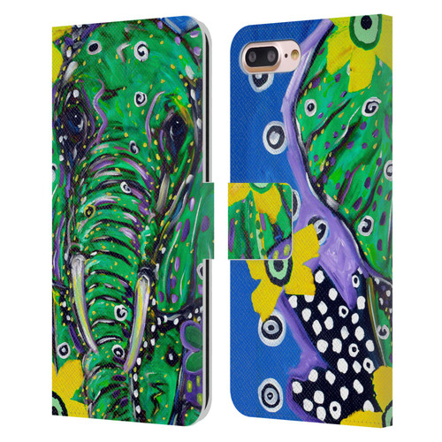 Mad Dog Art Gallery Animals Elephant Leather Book Wallet Case Cover For Apple iPhone 7 Plus / iPhone 8 Plus