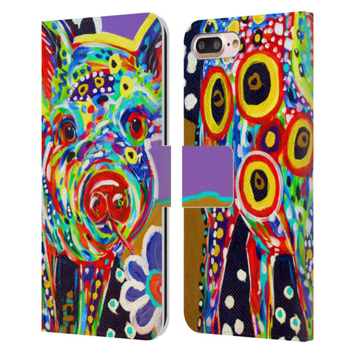 Mad Dog Art Gallery Animals Pig Leather Book Wallet Case Cover For Apple iPhone 7 Plus / iPhone 8 Plus