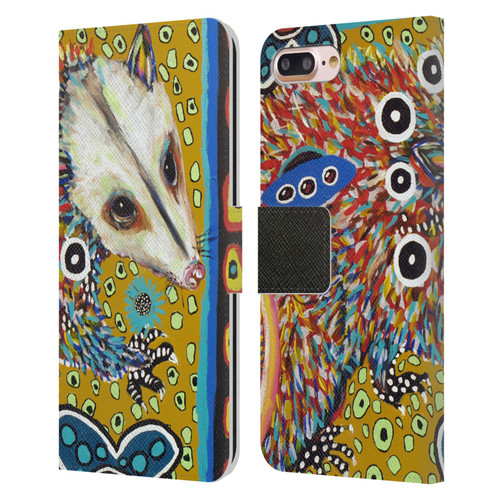 Mad Dog Art Gallery Animals Possum Leather Book Wallet Case Cover For Apple iPhone 7 Plus / iPhone 8 Plus