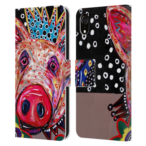 Mad Dog Art Gallery Animals Missy Pig Leather Book Wallet Case Cover For Apple iPhone XR