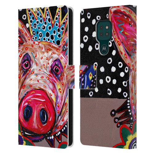 Mad Dog Art Gallery Animals Missy Pig Leather Book Wallet Case Cover For Motorola Moto G9 Play