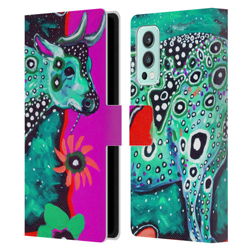 Mad Dog Art Gallery Animals Cosmic Cow Leather Book Wallet Case Cover For OnePlus Nord 2 5G