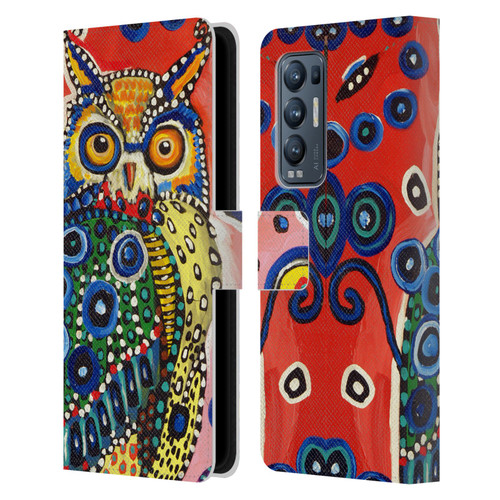 Mad Dog Art Gallery Animals Owl Leather Book Wallet Case Cover For OPPO Find X3 Neo / Reno5 Pro+ 5G