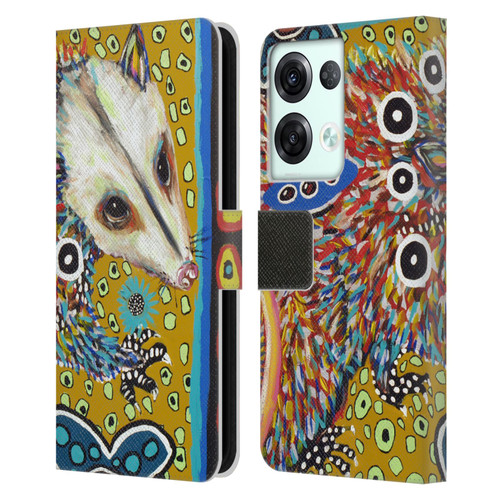 Mad Dog Art Gallery Animals Possum Leather Book Wallet Case Cover For OPPO Reno8 Pro