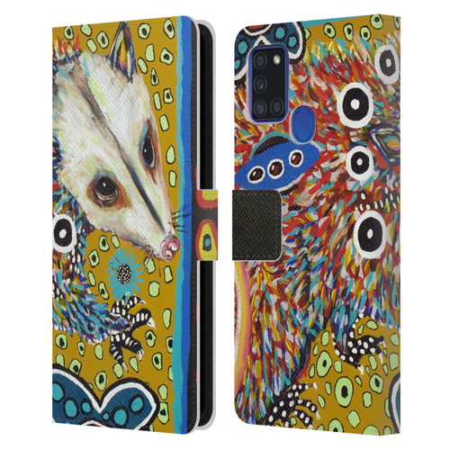 Mad Dog Art Gallery Animals Possum Leather Book Wallet Case Cover For Samsung Galaxy A21s (2020)