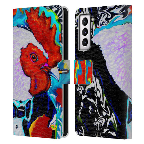 Mad Dog Art Gallery Animals Rooster Leather Book Wallet Case Cover For Samsung Galaxy S21 5G