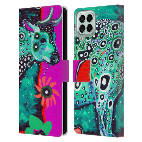 Mad Dog Art Gallery Animals Cosmic Cow Leather Book Wallet Case Cover For Samsung Galaxy M33 (2022)
