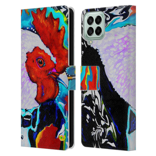 Mad Dog Art Gallery Animals Rooster Leather Book Wallet Case Cover For Samsung Galaxy M33 (2022)