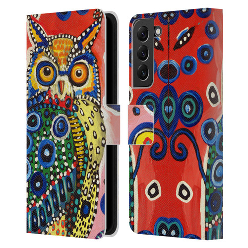 Mad Dog Art Gallery Animals Owl Leather Book Wallet Case Cover For Samsung Galaxy S22+ 5G