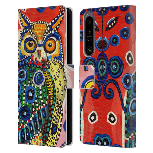 Mad Dog Art Gallery Animals Owl Leather Book Wallet Case Cover For Sony Xperia 1 IV