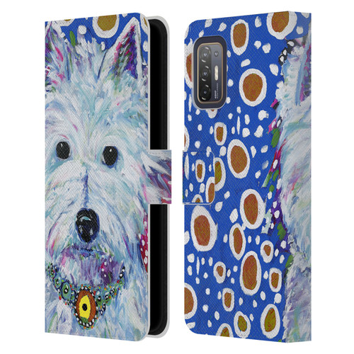 Mad Dog Art Gallery Dogs Westie Leather Book Wallet Case Cover For HTC Desire 21 Pro 5G