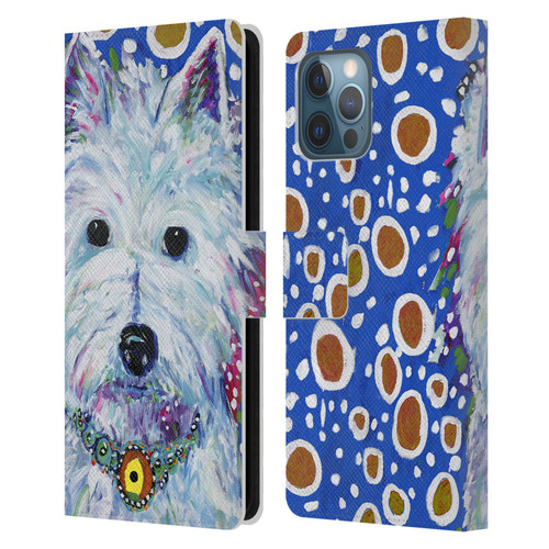 Mad Dog Art Gallery Dogs Westie Leather Book Wallet Case Cover For Apple iPhone 12 Pro Max