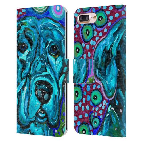 Mad Dog Art Gallery Dogs Aqua Lab Leather Book Wallet Case Cover For Apple iPhone 7 Plus / iPhone 8 Plus