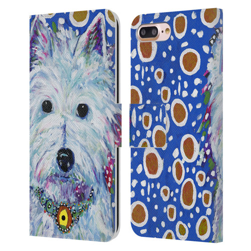 Mad Dog Art Gallery Dogs Westie Leather Book Wallet Case Cover For Apple iPhone 7 Plus / iPhone 8 Plus