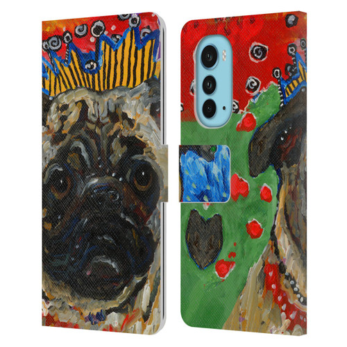 Mad Dog Art Gallery Dogs Pug Leather Book Wallet Case Cover For Motorola Edge (2022)