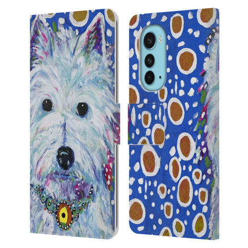 Mad Dog Art Gallery Dogs Westie Leather Book Wallet Case Cover For Motorola Edge (2022)