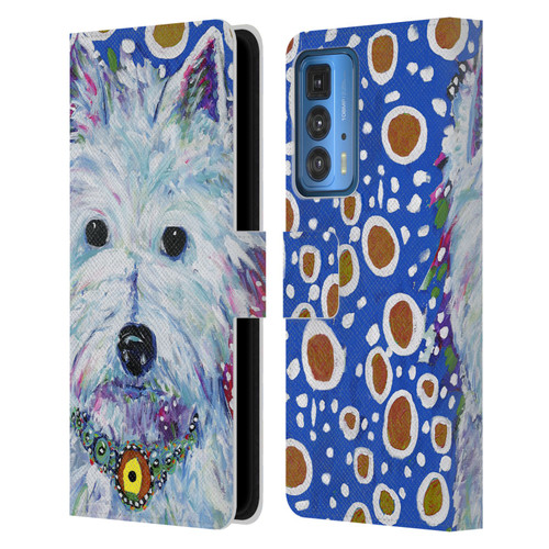 Mad Dog Art Gallery Dogs Westie Leather Book Wallet Case Cover For Motorola Edge 20 Pro