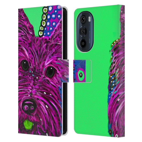 Mad Dog Art Gallery Dogs Scottie Leather Book Wallet Case Cover For Motorola Edge 30