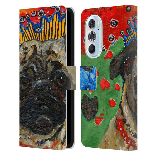 Mad Dog Art Gallery Dogs Pug Leather Book Wallet Case Cover For Motorola Edge X30