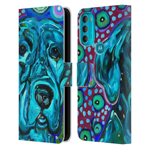 Mad Dog Art Gallery Dogs Aqua Lab Leather Book Wallet Case Cover For Motorola Moto G71 5G