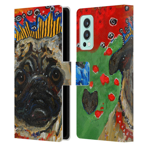 Mad Dog Art Gallery Dogs Pug Leather Book Wallet Case Cover For OnePlus Nord 2 5G