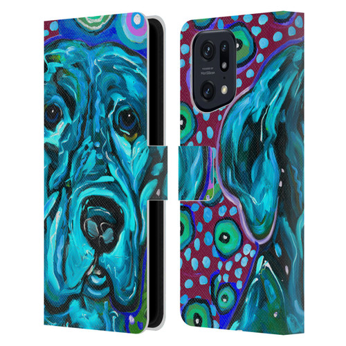 Mad Dog Art Gallery Dogs Aqua Lab Leather Book Wallet Case Cover For OPPO Find X5 Pro